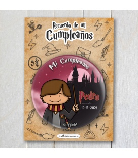 CHAPA CUMPLEAÑOS "GRYFFINDOR" Harry Potter (chico)