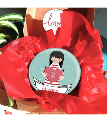 CHAPA REGALO "TE QUIERO" CON NOMBRE (chica)