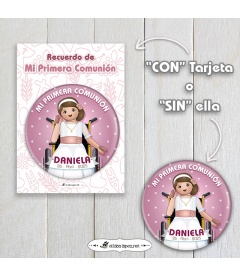 CHAPA "COMUNIÓN  PLAYMOBIL MOVILIDAD REDUCIDA" (chica)