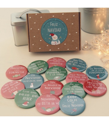 PACK 15 CHAPAS NAVIDAD DIVERTIDA 