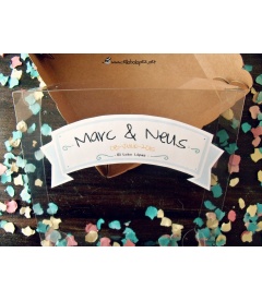 CAJA PEQUE PERSONALIZADA PARA CHAPAS DE BODAS